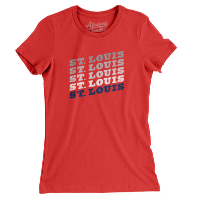 St Louis Vintage Repeat Women's T-Shirt-Red-Allegiant Goods Co. Vintage Sports Apparel