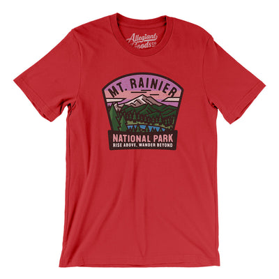 Mt. Rainier National Park Badge Men/Unisex T-Shirt-Red-Allegiant Goods Co. Vintage Sports Apparel