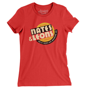 Nates & Leons Women's T-Shirt-Red-Allegiant Goods Co. Vintage Sports Apparel
