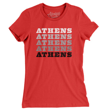 Athens Repeat Women's T-Shirt-Red-Allegiant Goods Co. Vintage Sports Apparel