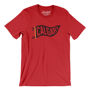 Calgary Pennant Men/Unisex T-Shirt-Red-Allegiant Goods Co. Vintage Sports Apparel