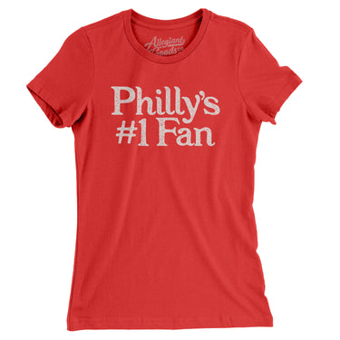 Philly's Number 1 Fan Women's T-Shirt-Red-Allegiant Goods Co. Vintage Sports Apparel