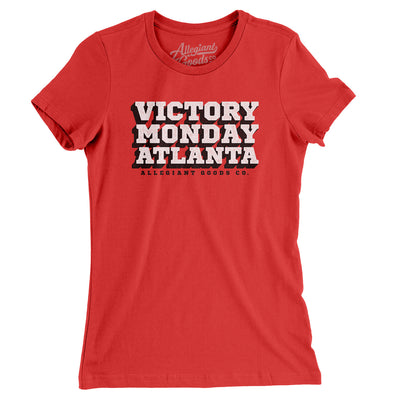 Victory Monday Atlanta Women's T-Shirt-Red-Allegiant Goods Co. Vintage Sports Apparel