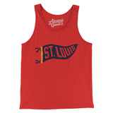 St Louis Pennant Men/Unisex Tank Top-Red-Allegiant Goods Co. Vintage Sports Apparel