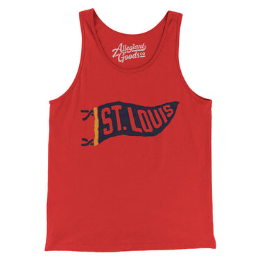 St Louis Pennant Men/Unisex Tank Top-Red-Allegiant Goods Co. Vintage Sports Apparel
