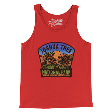 Joshua Tree National Park Badge Men/Unisex Tank Top-Red-Allegiant Goods Co. Vintage Sports Apparel