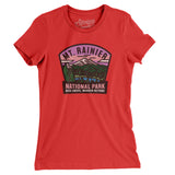 Mt. Rainier National Park Badge Women's T-Shirt-Red-Allegiant Goods Co. Vintage Sports Apparel