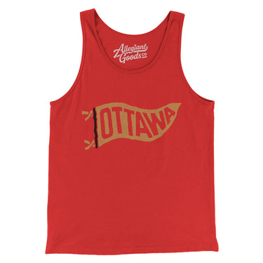 Ottawa Pennant Men/Unisex Tank Top-Red-Allegiant Goods Co. Vintage Sports Apparel