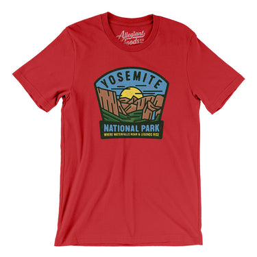 Yosemite National Park Badge Men/Unisex T-Shirt-Red-Allegiant Goods Co. Vintage Sports Apparel