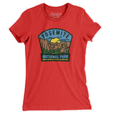 Yosemite National Park Badge Women's T-Shirt-Red-Allegiant Goods Co. Vintage Sports Apparel