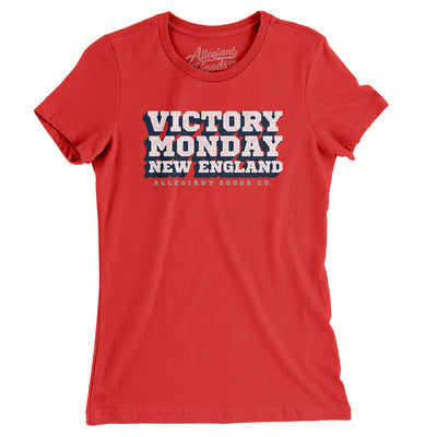 Victory Monday New England Women's T-Shirt-Red-Allegiant Goods Co. Vintage Sports Apparel