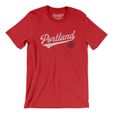 Portland Vintage Script Men/Unisex T-Shirt-Red-Allegiant Goods Co. Vintage Sports Apparel