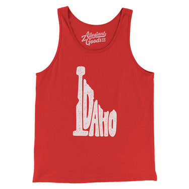 Idaho State Shape Text Men/Unisex Tank Top-Red-Allegiant Goods Co. Vintage Sports Apparel