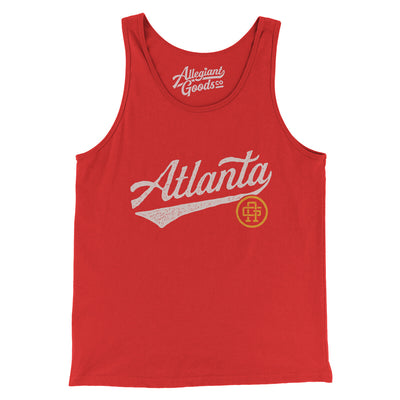 Atlanta Vintage Script Men/Unisex Tank Top-Red-Allegiant Goods Co. Vintage Sports Apparel