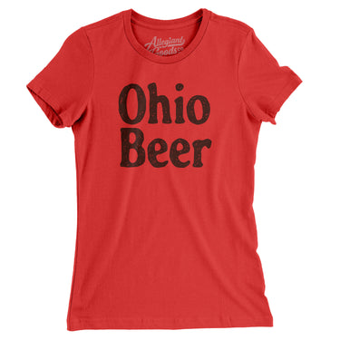 Ohio Beer Women's T-Shirt-Red-Allegiant Goods Co. Vintage Sports Apparel
