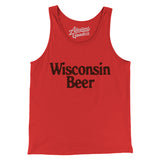 Wisconsin Beer Men/Unisex Tank Top-Red-Allegiant Goods Co. Vintage Sports Apparel