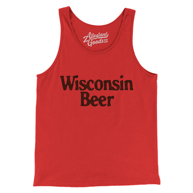 Wisconsin Beer Men/Unisex Tank Top-Red-Allegiant Goods Co. Vintage Sports Apparel