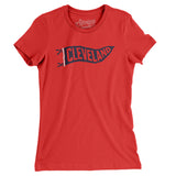 Cleveland Pennant Women's T-Shirt-Red-Allegiant Goods Co. Vintage Sports Apparel