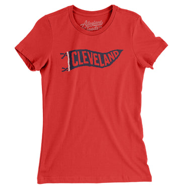 Cleveland Pennant Women's T-Shirt-Red-Allegiant Goods Co. Vintage Sports Apparel