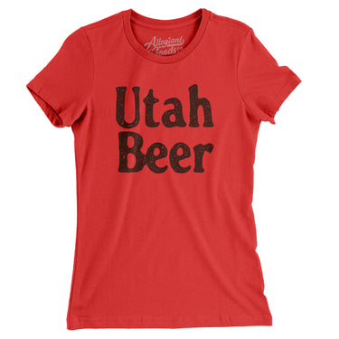 Utah Beer Women's T-Shirt-Red-Allegiant Goods Co. Vintage Sports Apparel