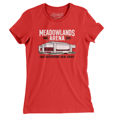 Meadowlands Arena Women's T-Shirt-Red-Allegiant Goods Co. Vintage Sports Apparel