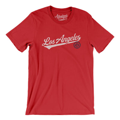 Los Angeles Vintage Script Men/Unisex T-Shirt-Red-Allegiant Goods Co. Vintage Sports Apparel