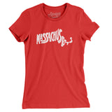 Massachusetts State Shape Text Women's T-Shirt-Allegiant Goods Co. Vintage Sports Apparel