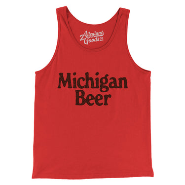 Michigan Beer Men/Unisex Tank Top-Red-Allegiant Goods Co. Vintage Sports Apparel