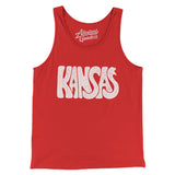 Kansas State Shape Text Men/Unisex Tank Top-Red-Allegiant Goods Co. Vintage Sports Apparel