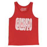 Colorado State Shape Text Men/Unisex Tank Top-Red-Allegiant Goods Co. Vintage Sports Apparel