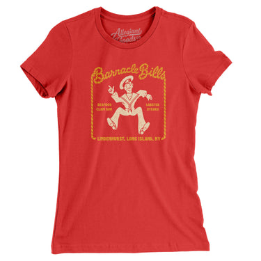 Barnacle Bills Long Island Women's T-Shirt-Red-Allegiant Goods Co. Vintage Sports Apparel