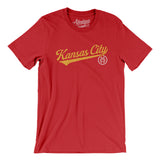 Kansas City Vintage Script Men/Unisex T-Shirt-Red-Allegiant Goods Co. Vintage Sports Apparel