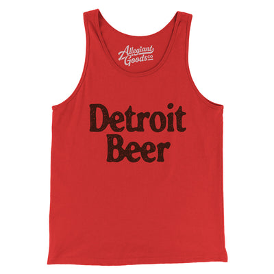 Detroit Beer Men/Unisex Tank Top-Red-Allegiant Goods Co. Vintage Sports Apparel