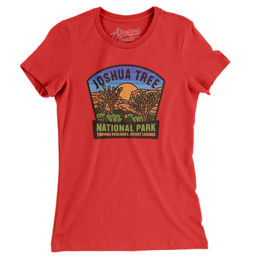 Joshua Tree National Park Badge Women's T-Shirt-Red-Allegiant Goods Co. Vintage Sports Apparel