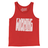 Wyoming State Shape Text Men/Unisex Tank Top-Red-Allegiant Goods Co. Vintage Sports Apparel