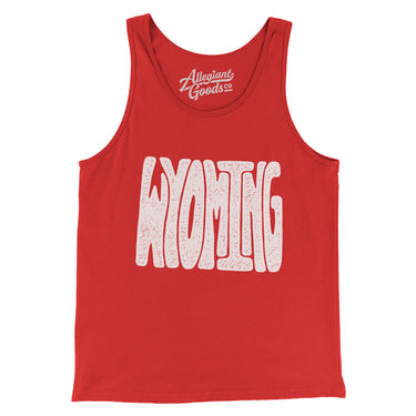 Wyoming State Shape Text Men/Unisex Tank Top-Red-Allegiant Goods Co. Vintage Sports Apparel