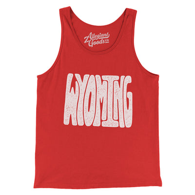 Wyoming State Shape Text Men/Unisex Tank Top-Red-Allegiant Goods Co. Vintage Sports Apparel