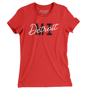 Detroit Mi Overprinted Women's T-Shirt-Allegiant Goods Co. Vintage Sports Apparel