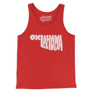 Oklahoma State Shape Text Men/Unisex Tank Top-Allegiant Goods Co. Vintage Sports Apparel