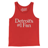 Detroit's Number 1 Fan Men/Unisex Tank Top-Red-Allegiant Goods Co. Vintage Sports Apparel
