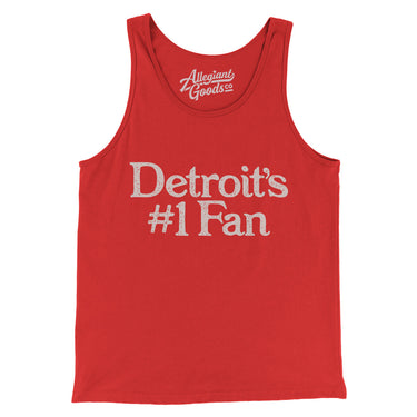 Detroit's Number 1 Fan Men/Unisex Tank Top-Red-Allegiant Goods Co. Vintage Sports Apparel