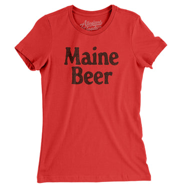 Maine Beer Women's T-Shirt-Red-Allegiant Goods Co. Vintage Sports Apparel