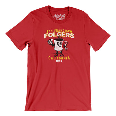 San Francisco Folgers Men/Unisex T-Shirt-Red-Allegiant Goods Co. Vintage Sports Apparel