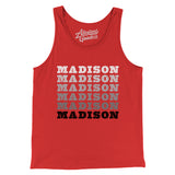 Madison Repeat Men/Unisex Tank Top-Red-Allegiant Goods Co. Vintage Sports Apparel