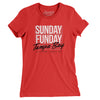 Sunday Funday Tampa Bay Women's T-Shirt-Red-Allegiant Goods Co. Vintage Sports Apparel