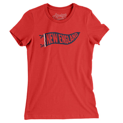 New England Pennant Women's T-Shirt-Red-Allegiant Goods Co. Vintage Sports Apparel