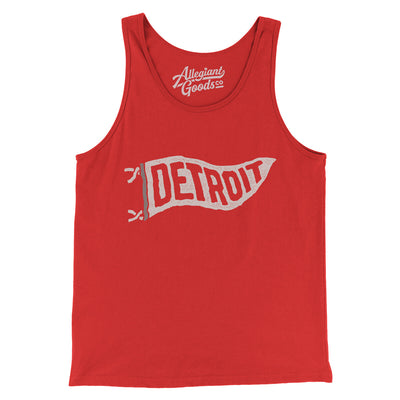 Detroit Pennant Men/Unisex Tank Top-Red-Allegiant Goods Co. Vintage Sports Apparel
