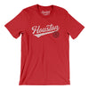 Houston Vintage Script Men/Unisex T-Shirt-Red-Allegiant Goods Co. Vintage Sports Apparel