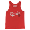 Houston Vintage Script Men/Unisex Tank Top-Red-Allegiant Goods Co. Vintage Sports Apparel