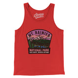 Mt. Rainier National Park Badge Men/Unisex Tank Top-Red-Allegiant Goods Co. Vintage Sports Apparel
